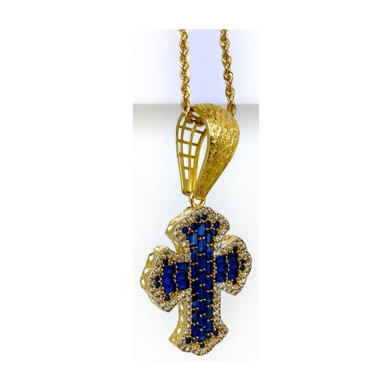 Medalla cruz azul de oro 18k